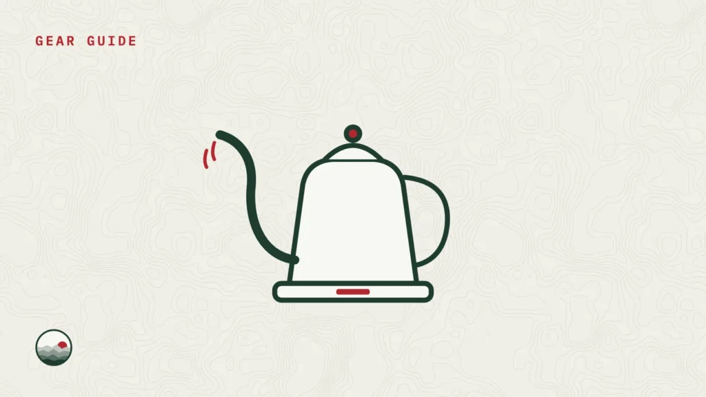 Line drawing of a gooseneck kettle