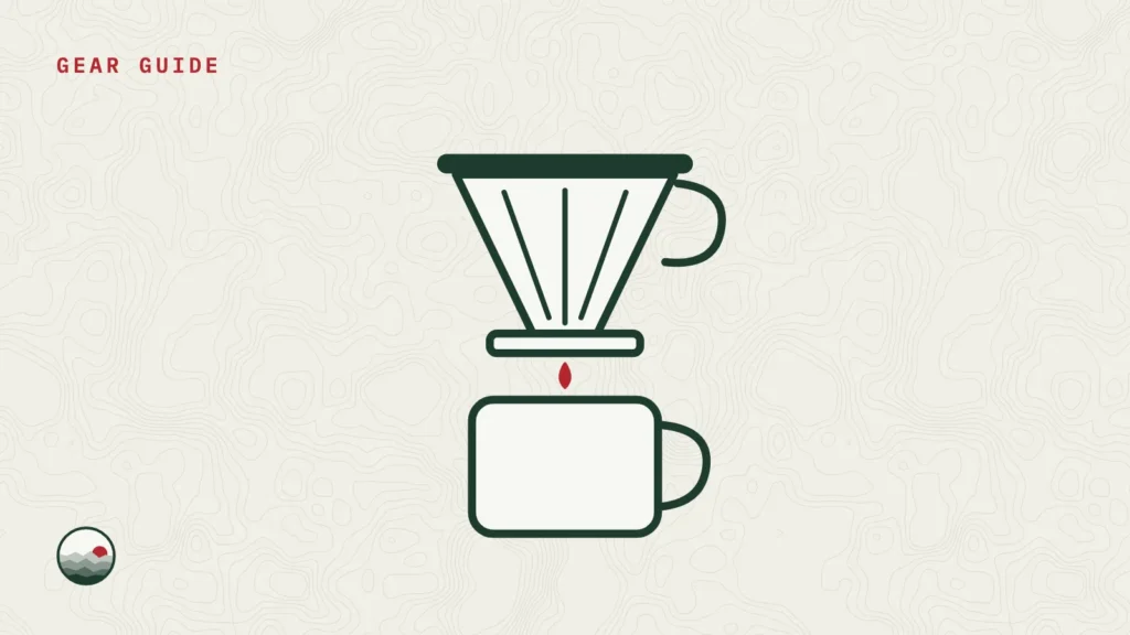 Line drawing of a pour-over dripper on a mug